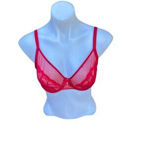 Chantelle Idole Red Lace Balconette Bra 34DD